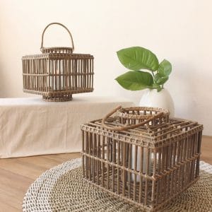 KOKO SQUARE LANTERN WITH GLASS CUP