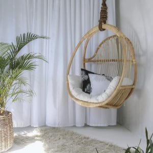 JORG HANGING CHAIR WITH ROPE AND WITH SEAT CUSHION